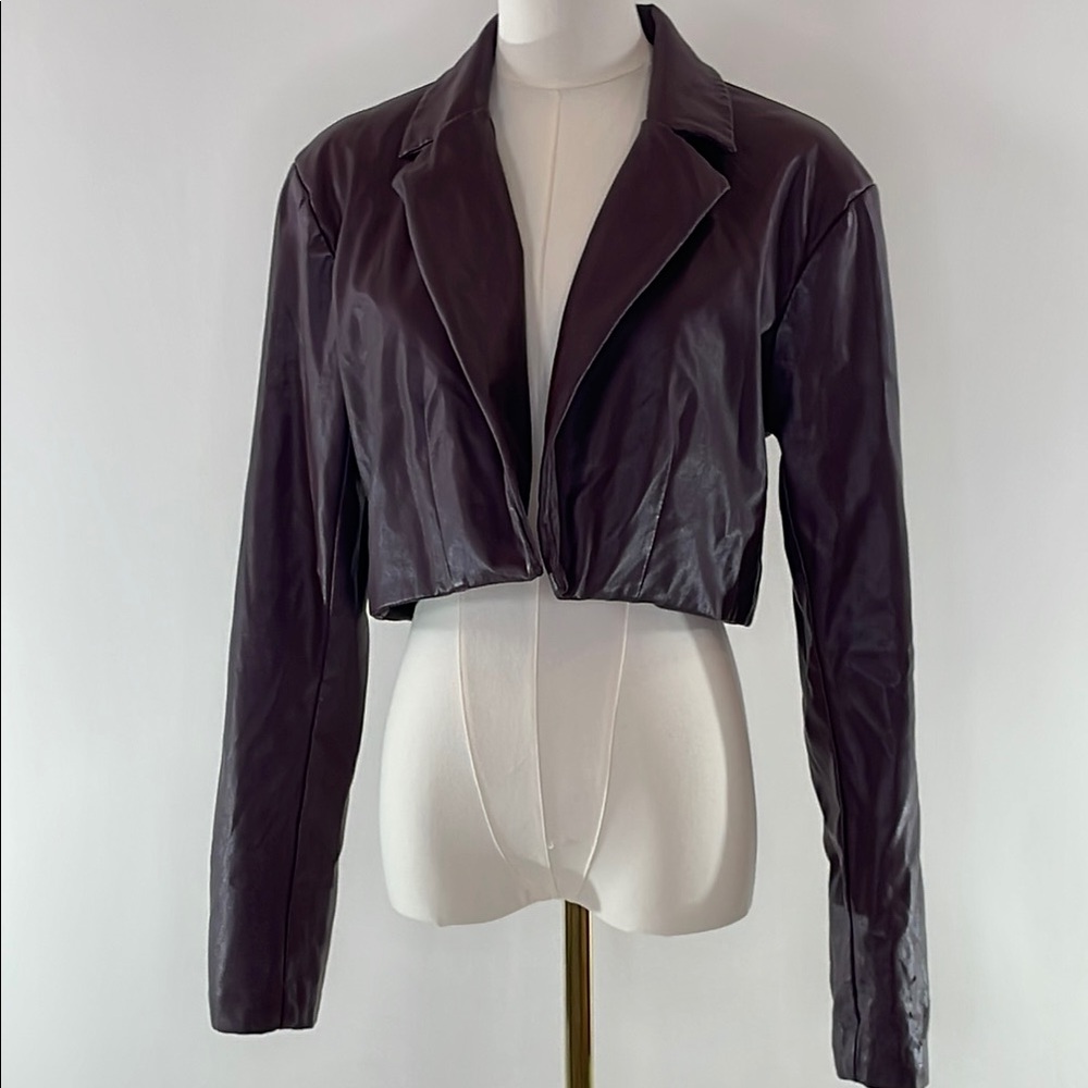 ASHLEY PARK x RTR, Voila Vegan Leather Blazer, L - Picture 3 of 9